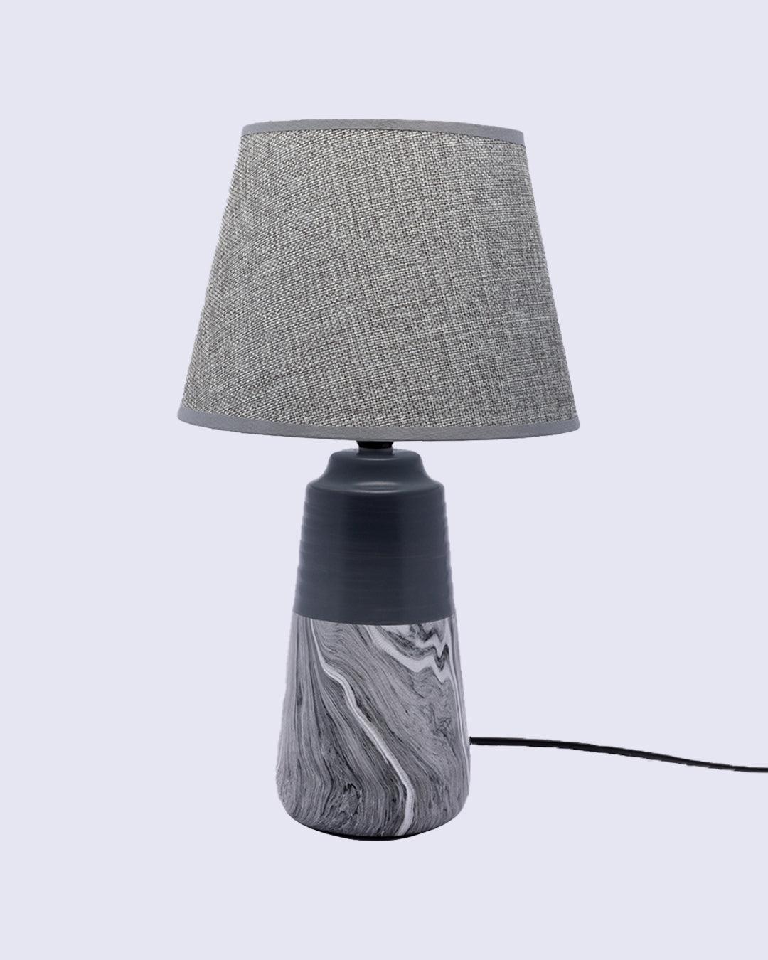 Market99 Table Lamp, with Shade, Tube Shape, Grey, Ceramic - MARKET 99