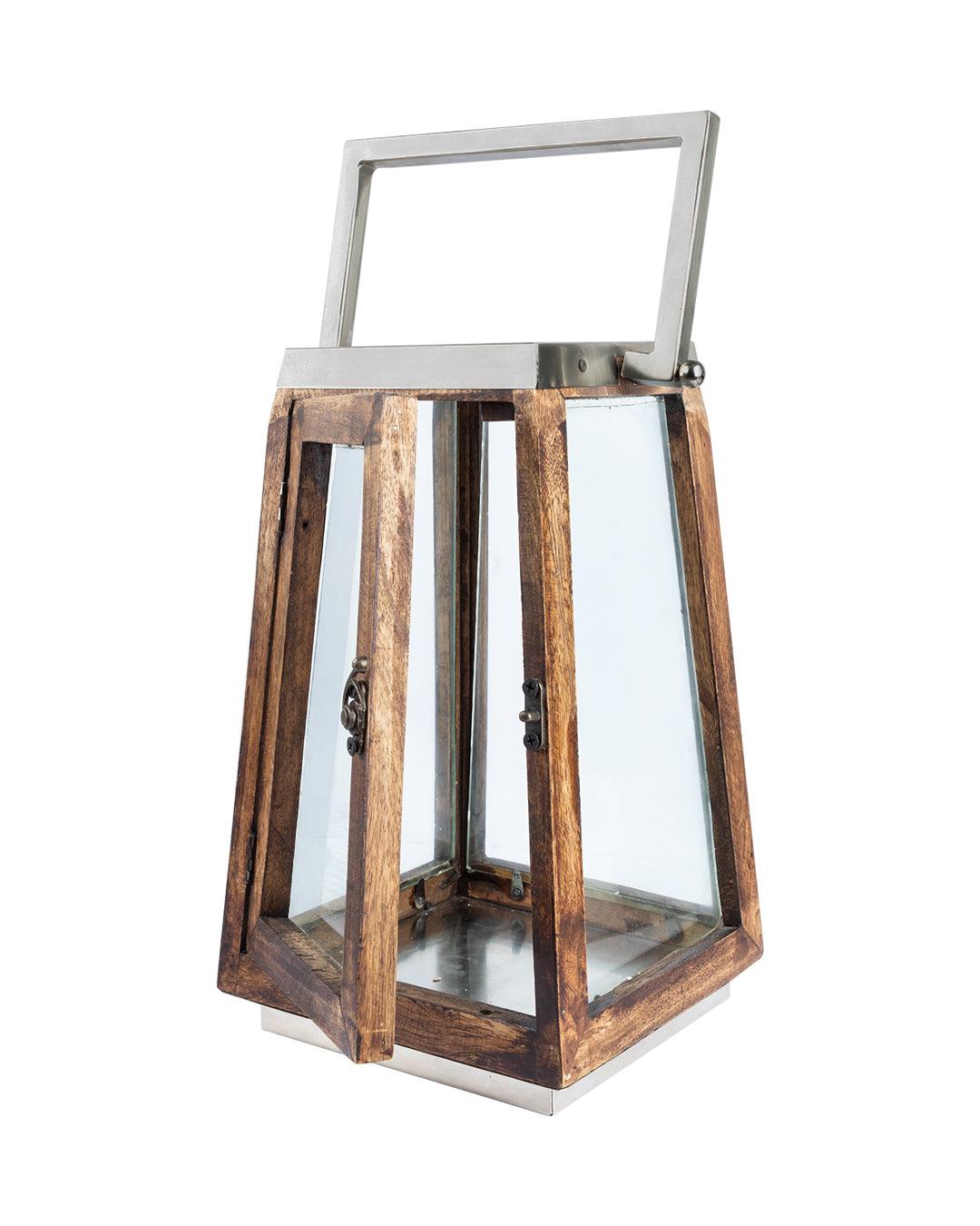 Market99 Table Lantern, Black, Wood & Glass - MARKET 99