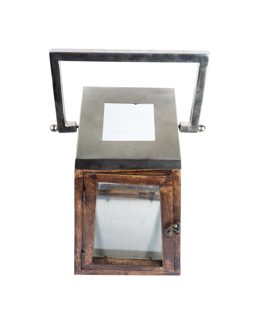 Market99 Table Lantern, Black, Wood & Glass - MARKET 99