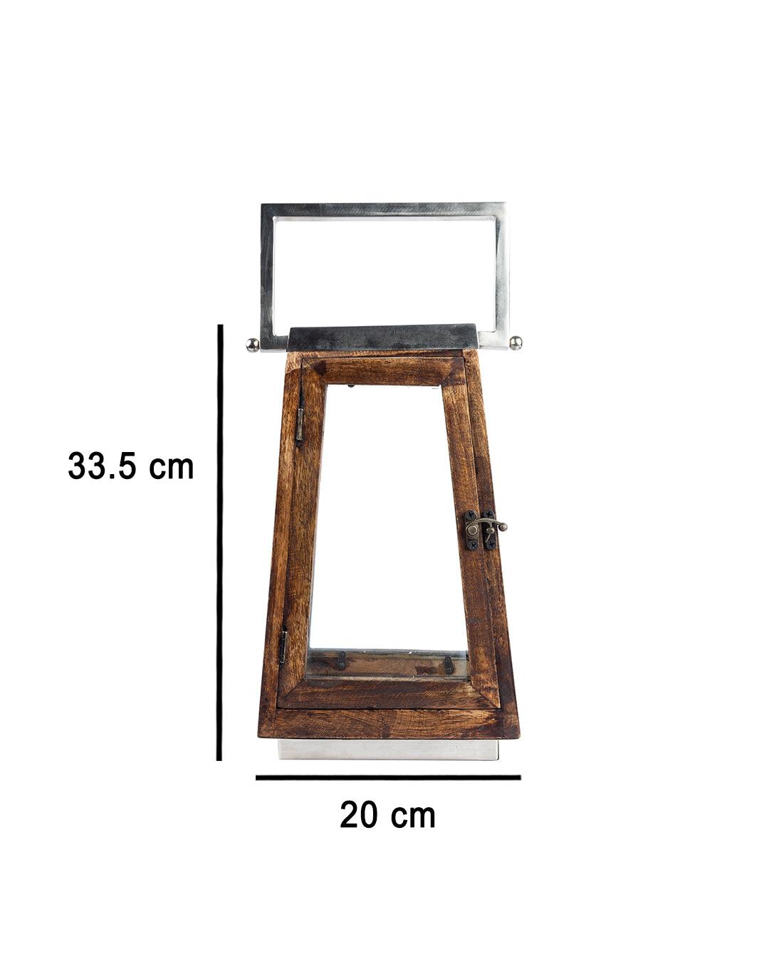 Market99 Table Lantern, Black, Wood & Glass - MARKET 99