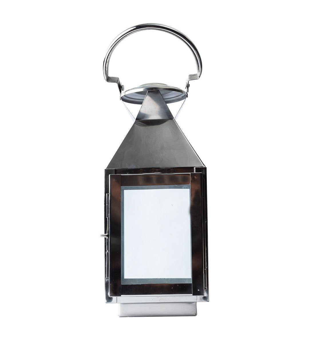 Market99 Table Lantern, Small, Silver, Stainless Steel & Glass - MARKET 99