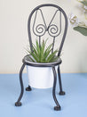 Market99 Table Planter, Chair Shaped, Decorative, Home & Office Decor, White, Iron - MARKET 99