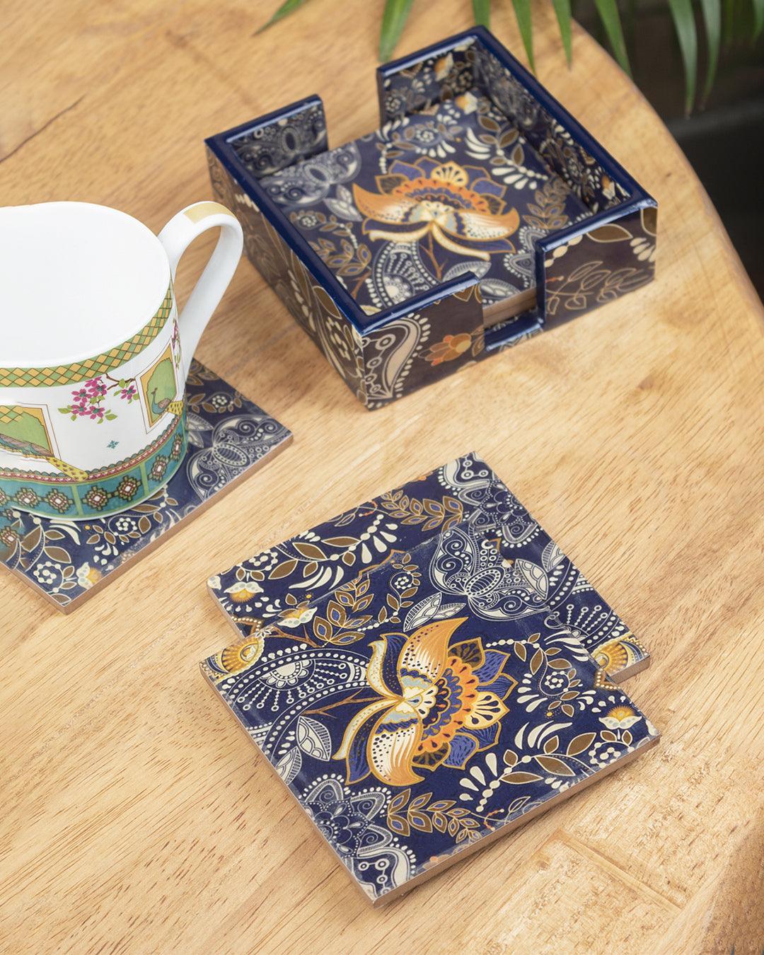 MARKET99 Tableware Tea Coaster (1 Pcs, Floral Print) - MARKET 99