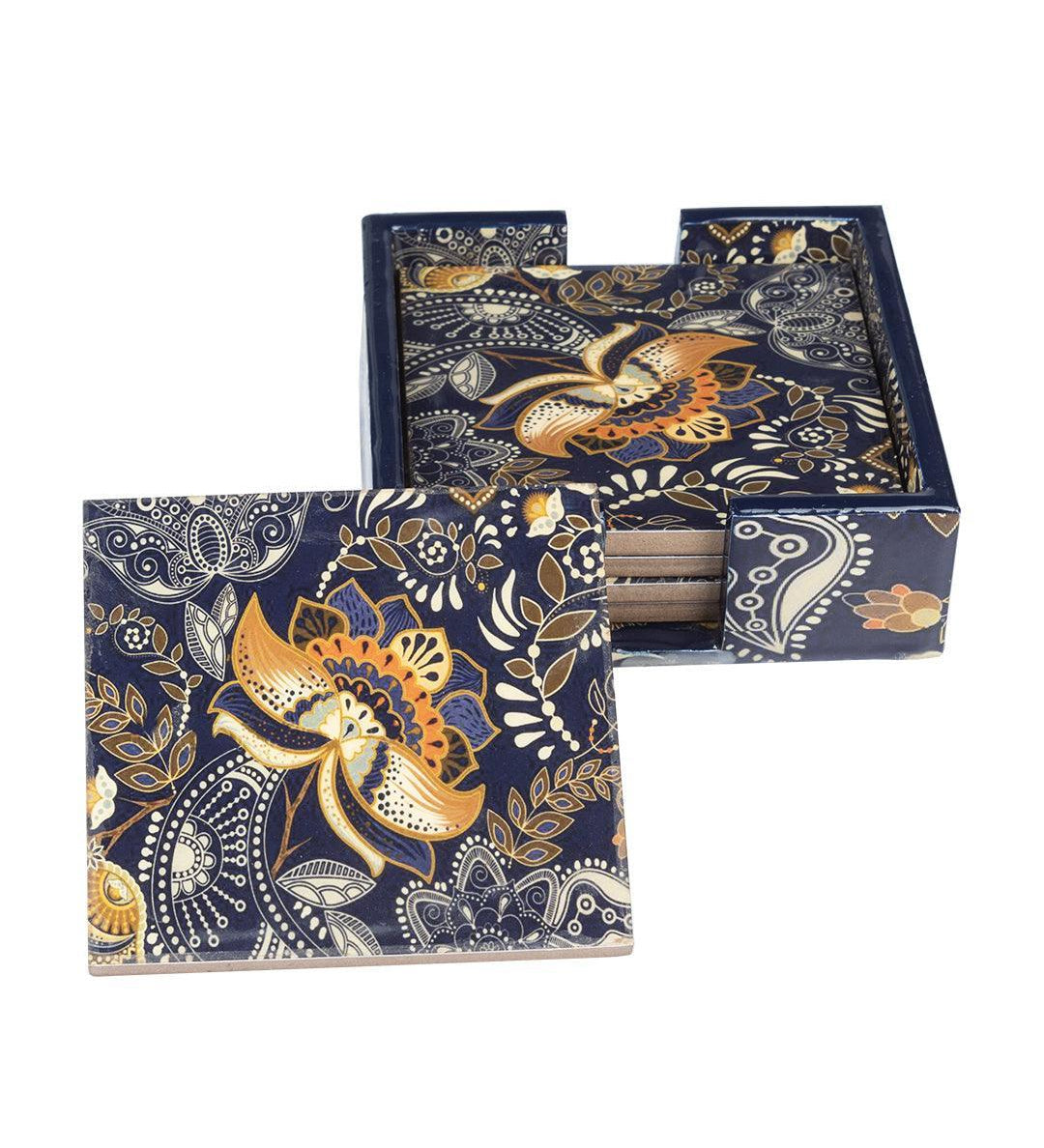 MARKET99 Tableware Tea Coaster (1 Pcs, Floral Print)