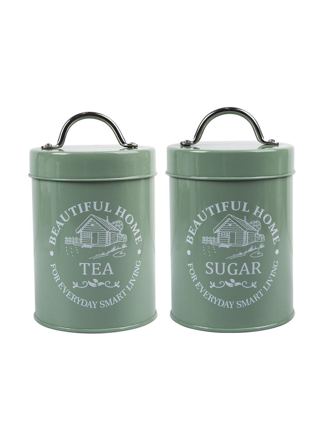 Tea & Sugar Storage Jar with Lid - Set Of 2, Each 850mL