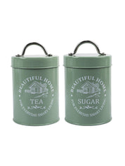 Tea & Sugar Storage Jar with Lid - Set Of 2, Each 850mL