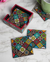Market99 Tea Coasters, Multiple Style Print, Multicolour, MDF, Set of 6 - MARKET 99