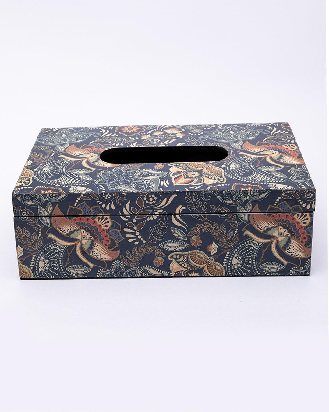 Market99 Tissue Box, Ethnic Design, Facial Tissue Holder with Soft Bottom for Home, Office, & Restaurant, Rectangular, Multicolour, MDF - MARKET 99