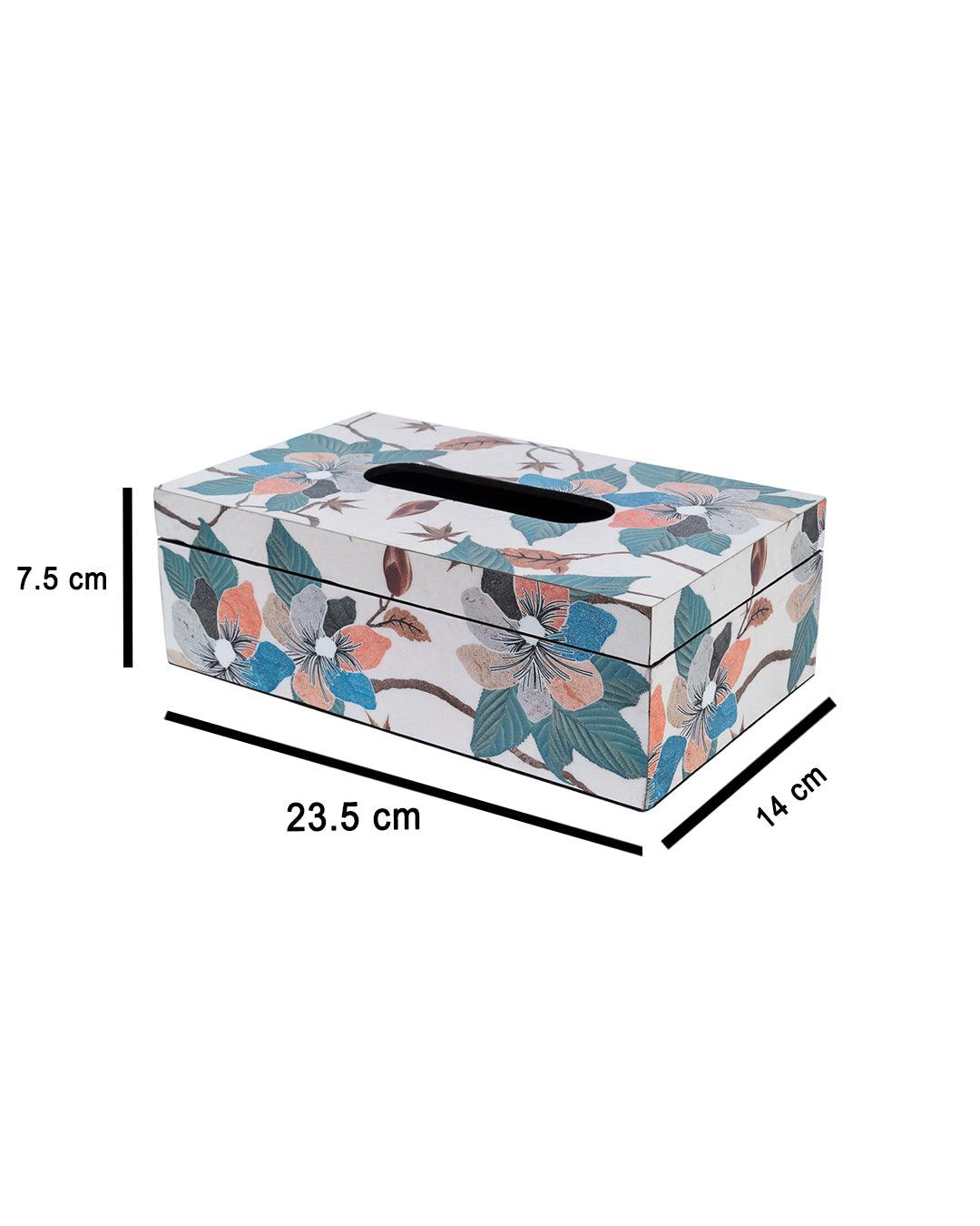 Market99 Tissue Box, Floral Print, Multicolour, MDF - MARKET 99