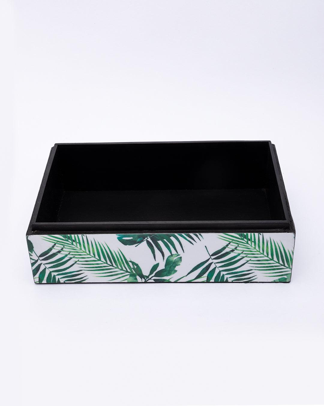 Market99 Tissue Box, Nature Inspired Design, Facial Tissue Holder with Soft Bottom for Home, Office, & Restaurant, Rectangular, Green Colour, MDF - MARKET 99