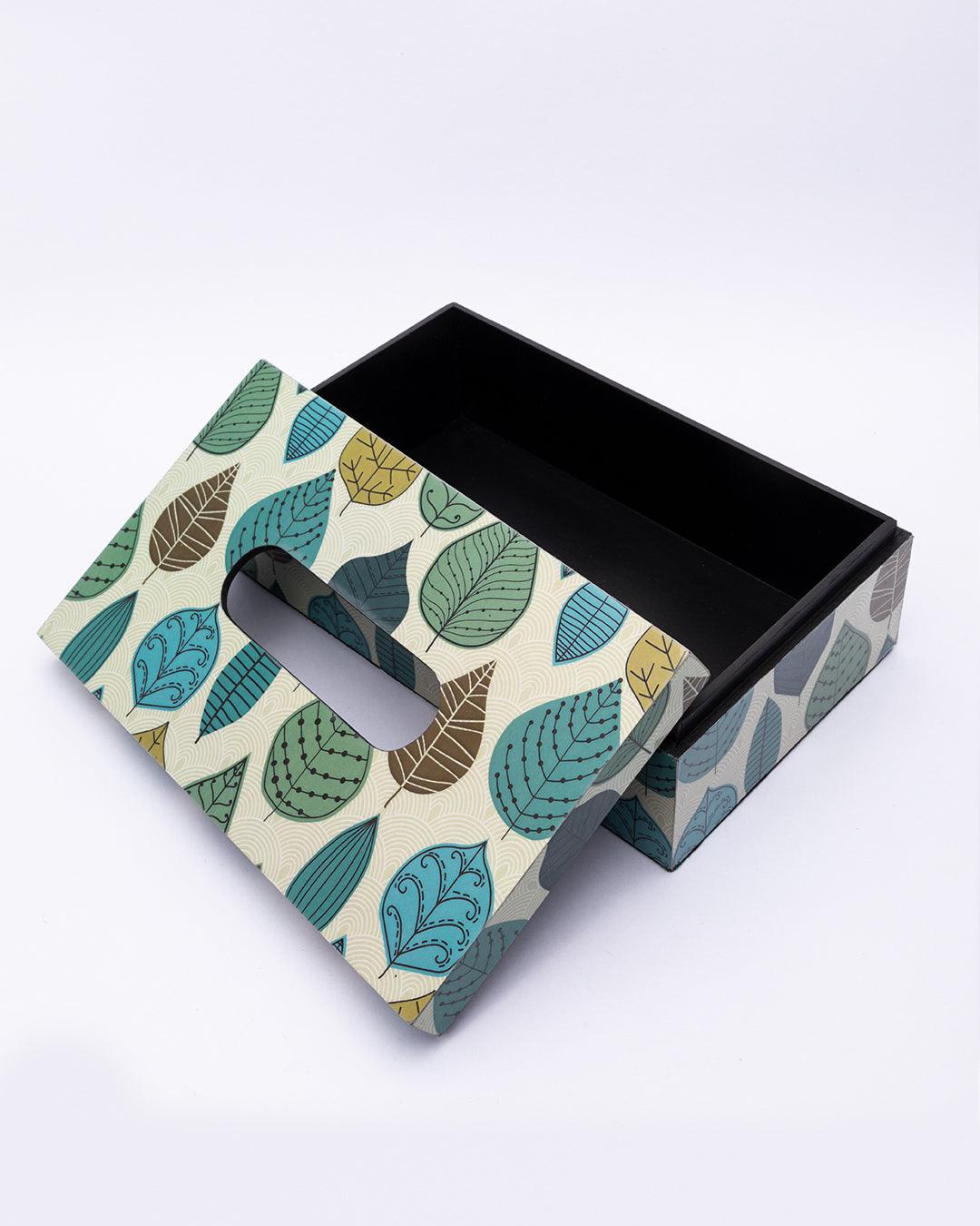 Market99 Tissue Box, Nature Inspired Design, Facial Tissue Holder with Soft Bottom for Home, Office, & Restaurant, Rectangular, Multicolour, MDF - MARKET 99
