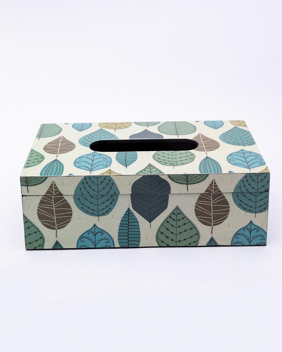 Market99 Tissue Box, Nature Inspired Design, Facial Tissue Holder with Soft Bottom for Home, Office, & Restaurant, Rectangular, Multicolour, MDF - MARKET 99