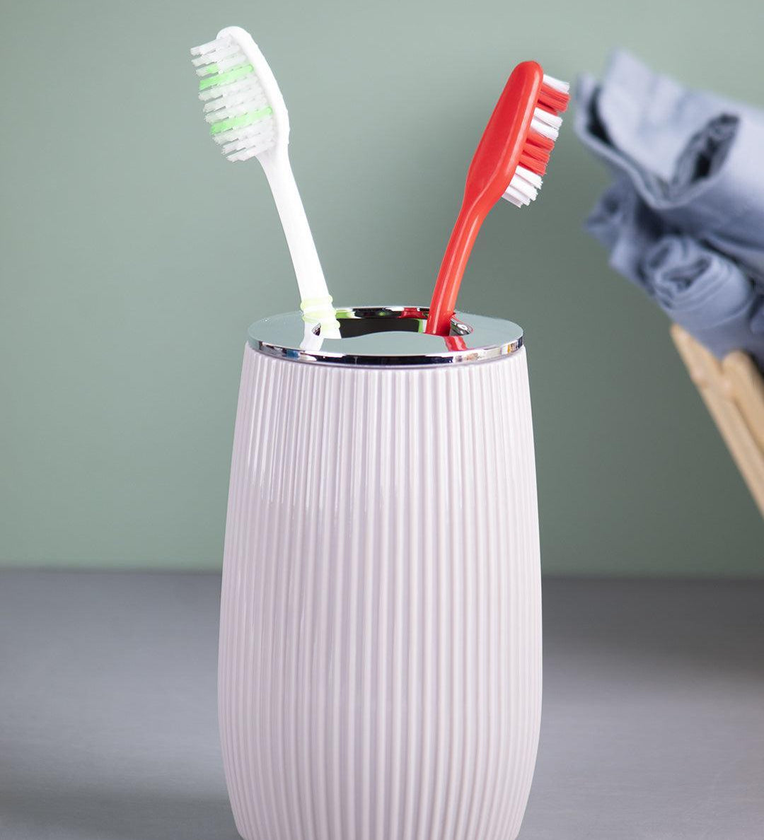Market99 Toothbrush Holder With Striped Cylindrical Toothbrush Holder Tumbler Online - MARKET 99