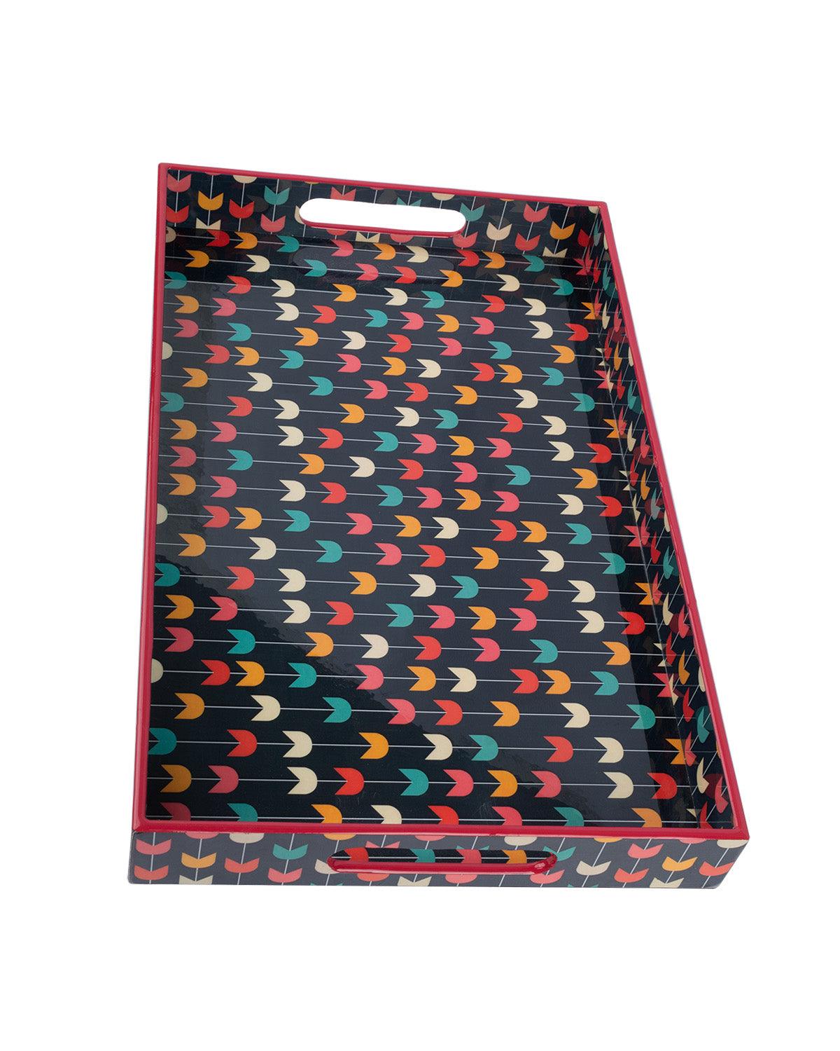 Market99 Tray with Handle, Multicolour, MDF - MARKET 99