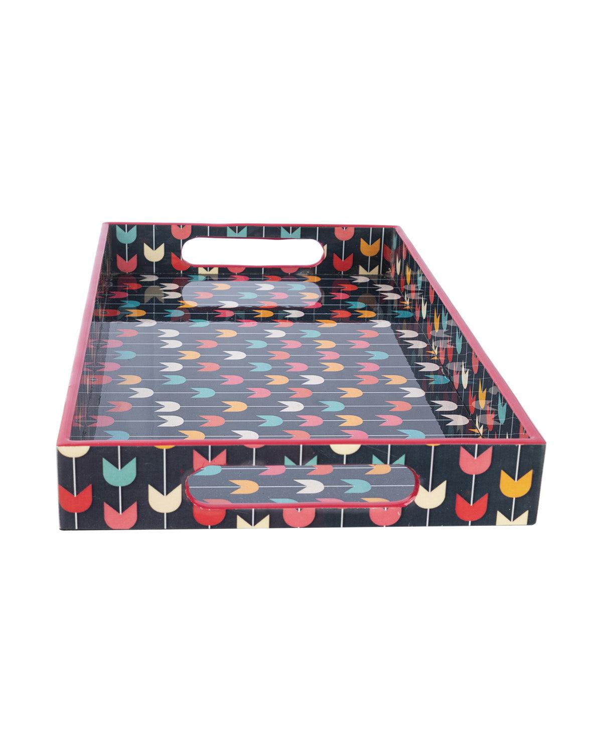 Market99 Tray with Handle, Multicolour, MDF - MARKET 99