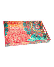 Market99 Tray with Handle, Traditional Design, Multicolour, MDF - MARKET 99