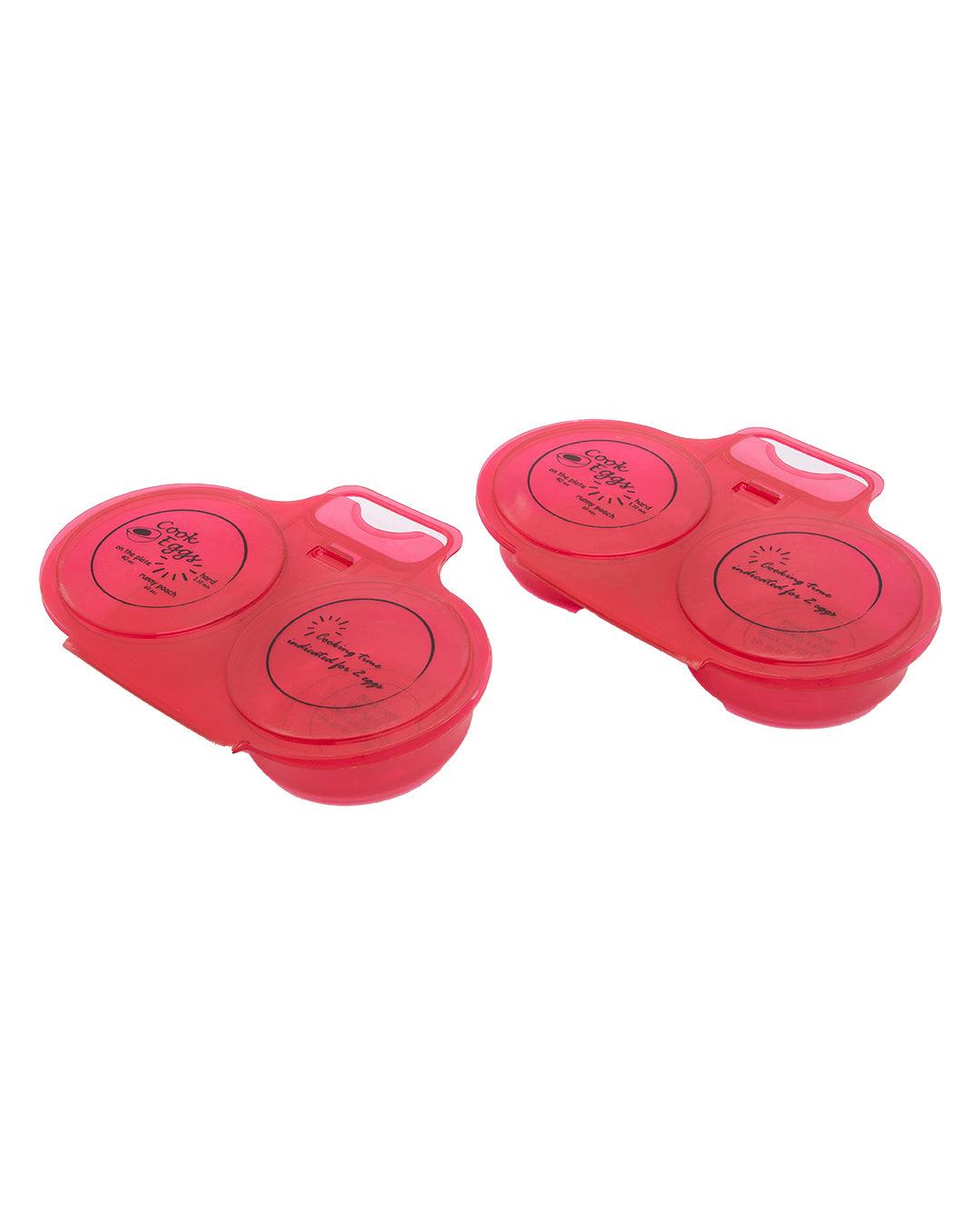 Market99 Two Cavity Egg Poacher, Microwave Safe, Red, Plastic - MARKET 99