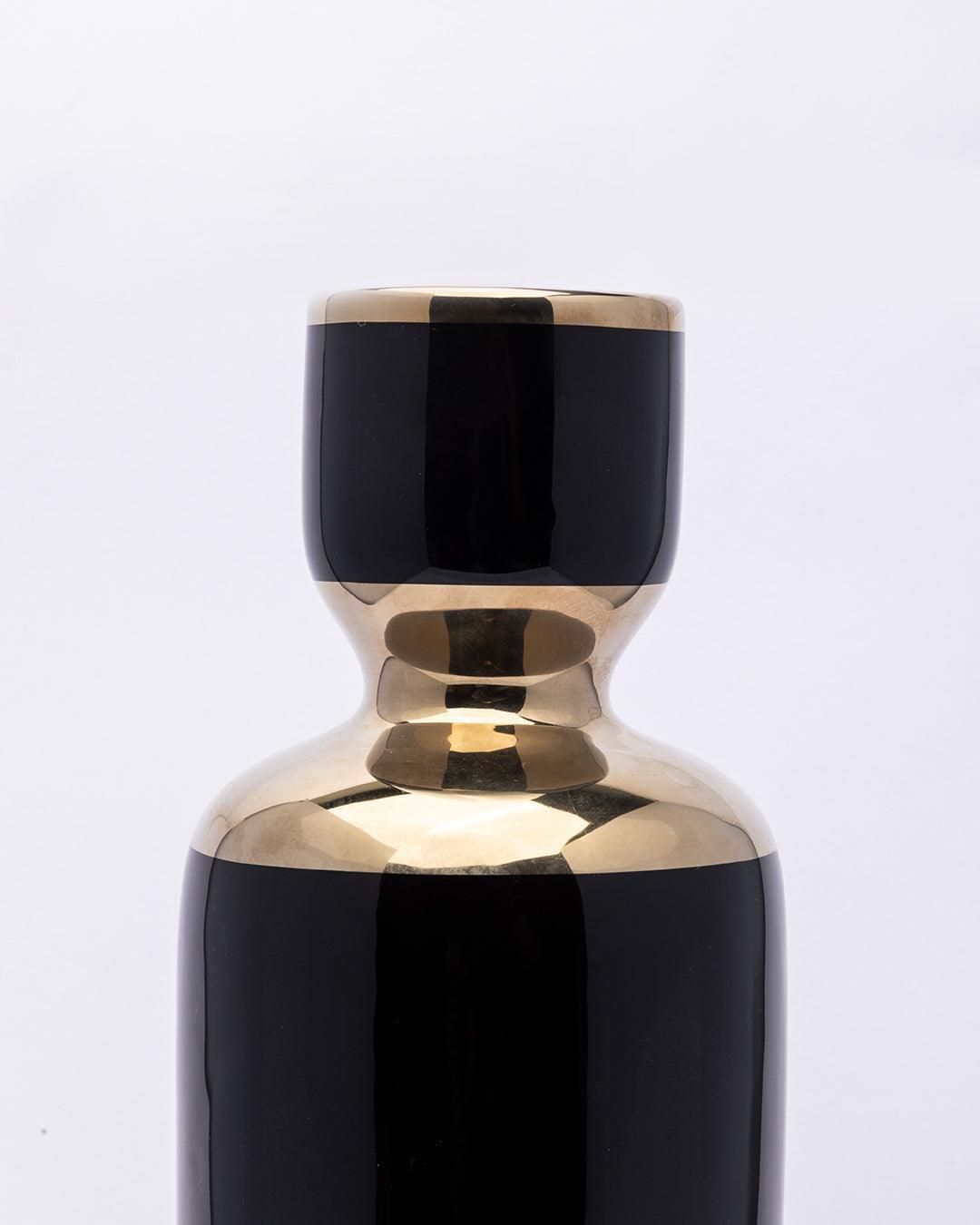 Market99 Vase, Flower Vase, Unique Glazed Design, Decorative Vase, Black, Ceramic - MARKET 99