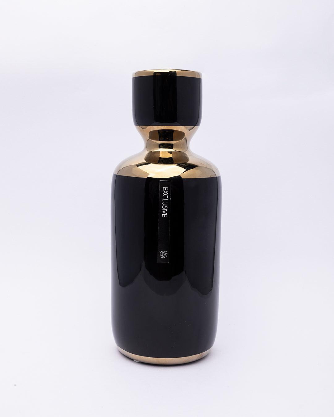 Market99 Vase, Flower Vase, Unique Glazed Design, Decorative Vase, Black, Ceramic - MARKET 99