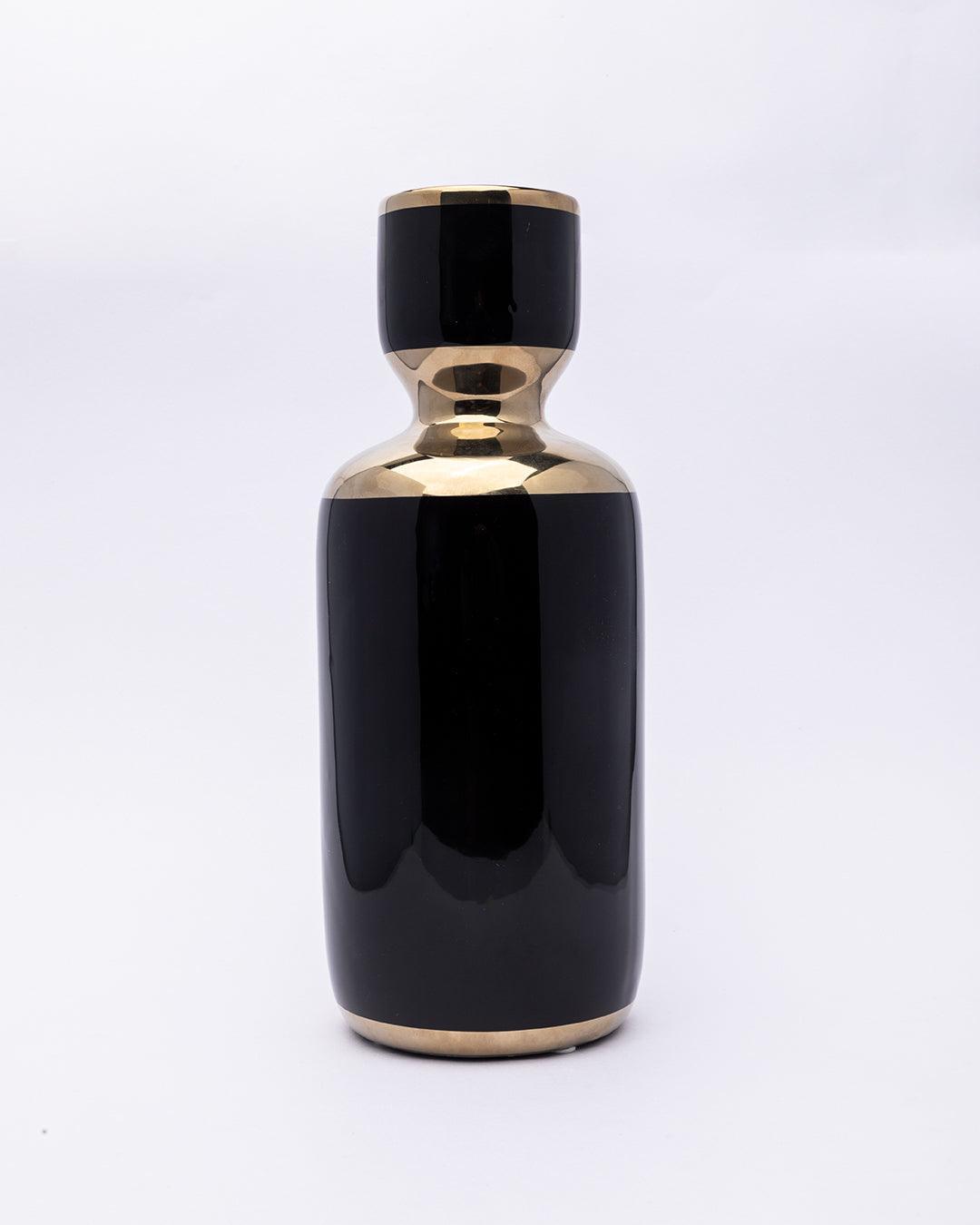 Market99 Vase, Flower Vase, Unique Glazed Design, Decorative Vase, Black, Ceramic - MARKET 99