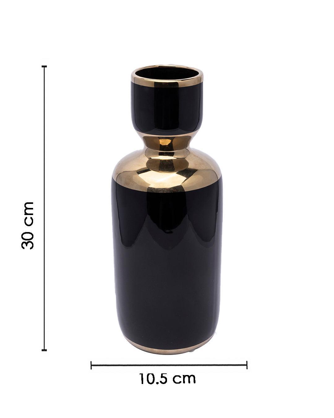 Market99 Vase, Flower Vase, Unique Glazed Design, Decorative Vase, Black, Ceramic - MARKET 99