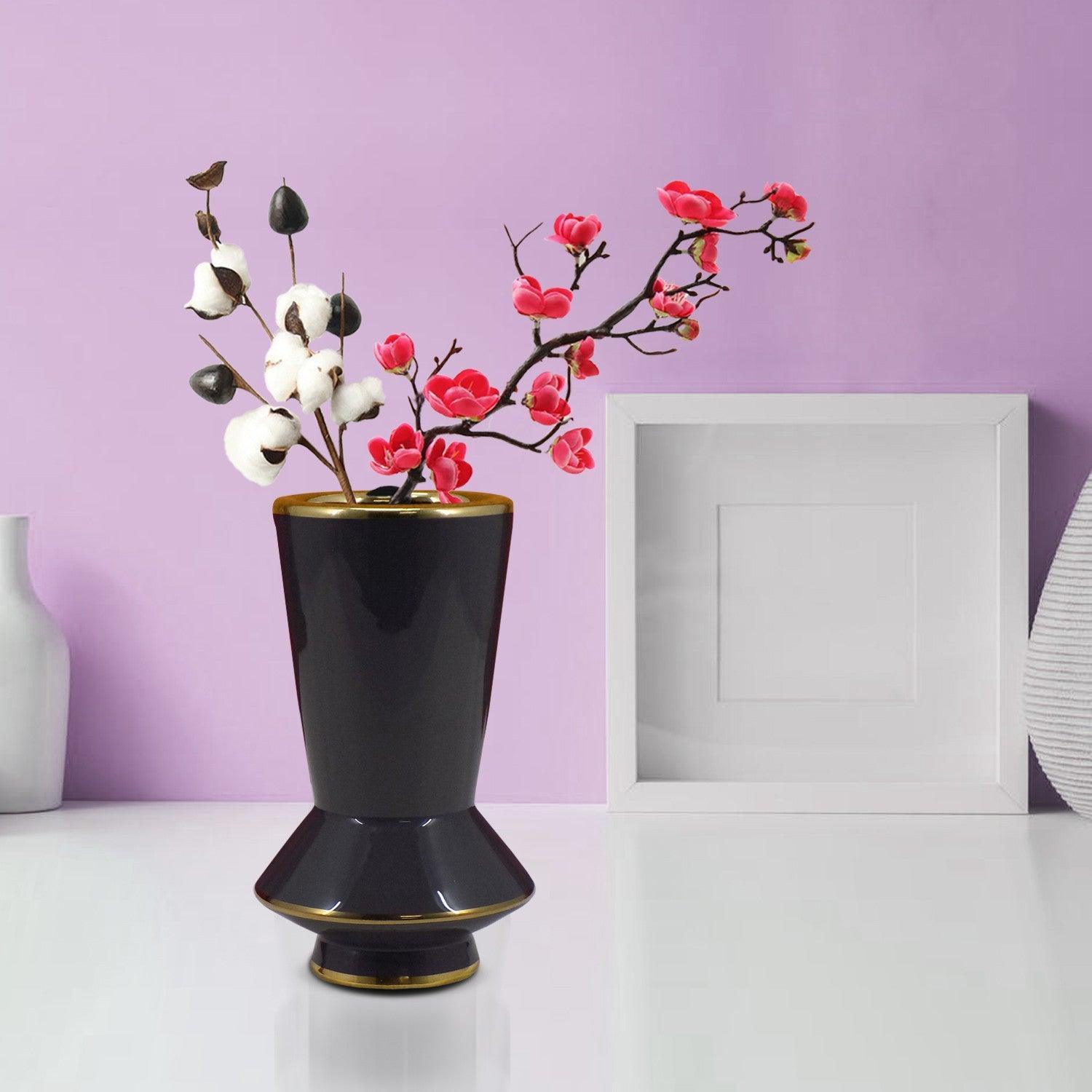 Market99 Vase, Flower Vase, Unique Glazed Design, Decorative Vase, White, Ceramic - MARKET 99