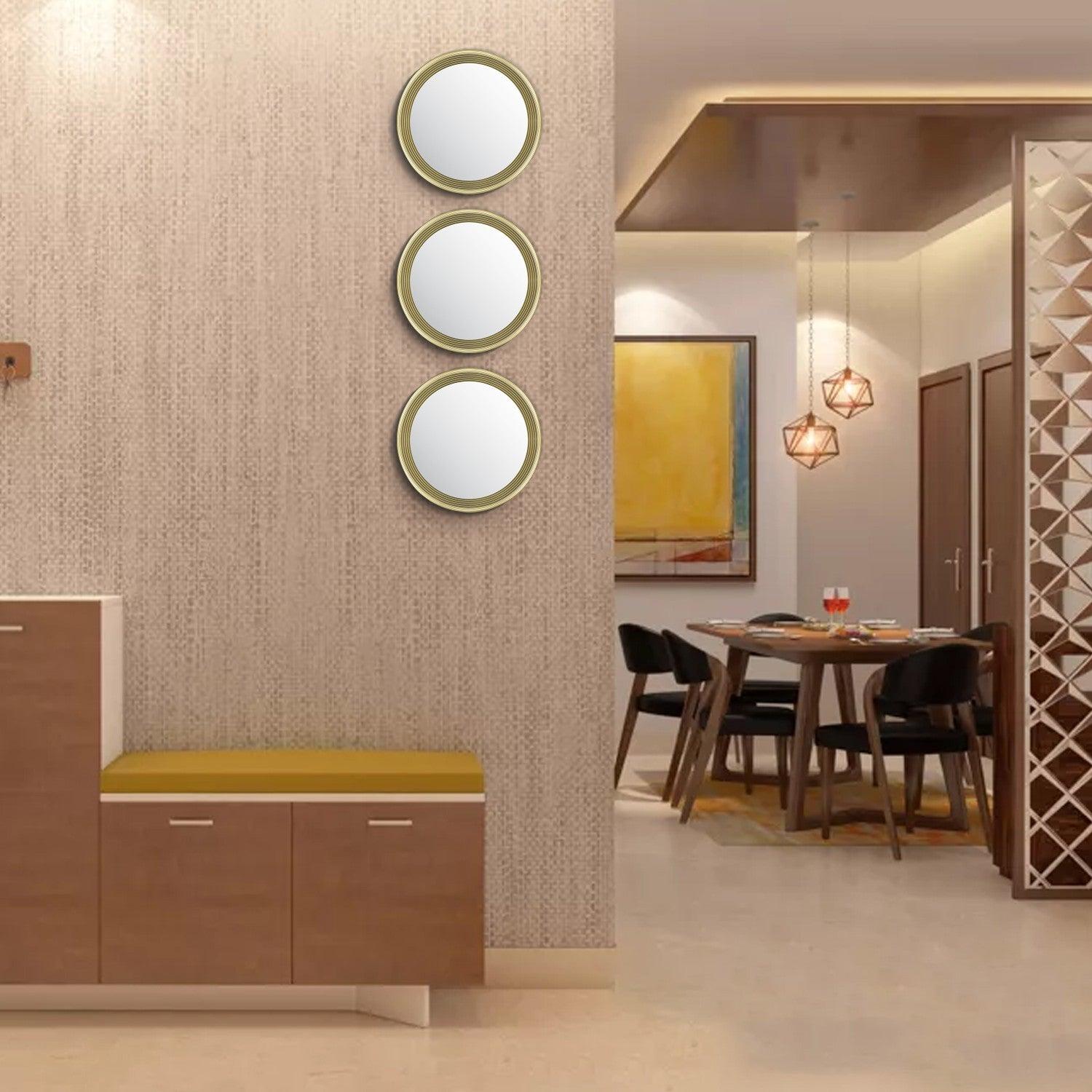 Market99 Wall Mirror, Wall Décor, Champagne Colour, Plastic, Set