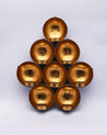 Market99 Wall Scone Diya, 8 Diya T-Light Candle Holder, Modern Design, Gold Foiling, Mild Steel - MARKET 99