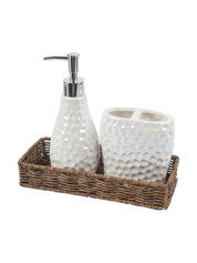 White Luster Ceramic Bathroom, Pack Of 3