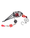 Market99 Wind Chime with T-Light Holder, Red, Iron - MARKET 99