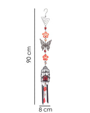 Market99 Wind Chimes with T-Light Holder, Red, Iron - MARKET 99