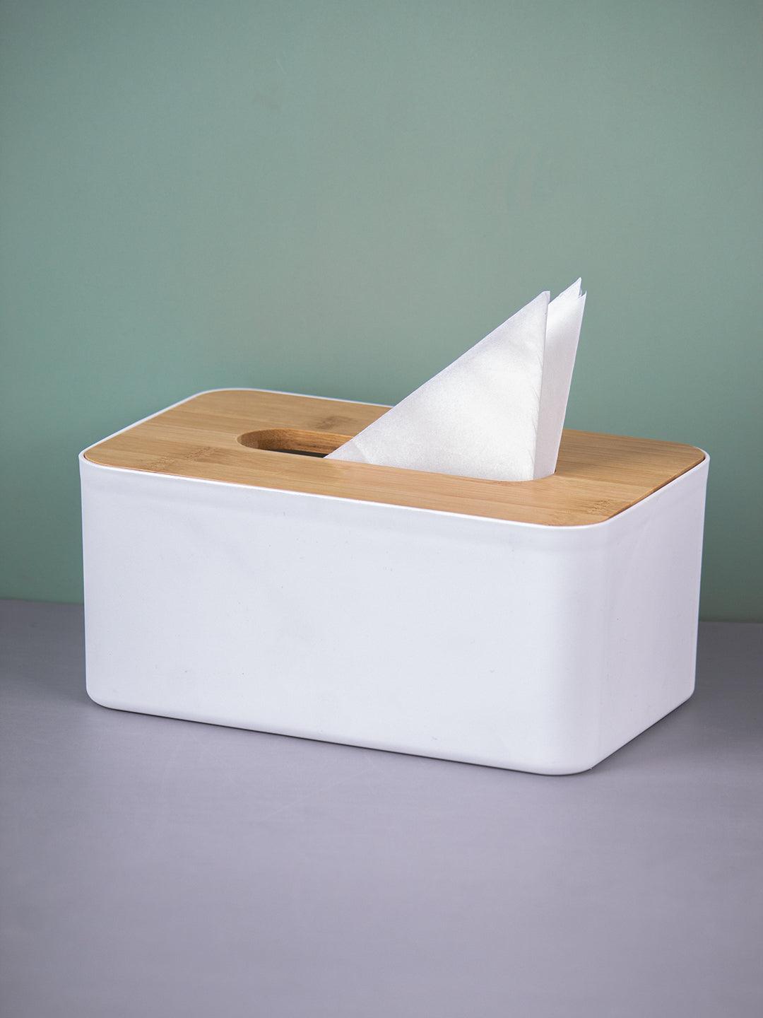 Market99 Wooden Cover Plastic Tissue Box Holder | Paper Napkin Holder Case - MARKET 99