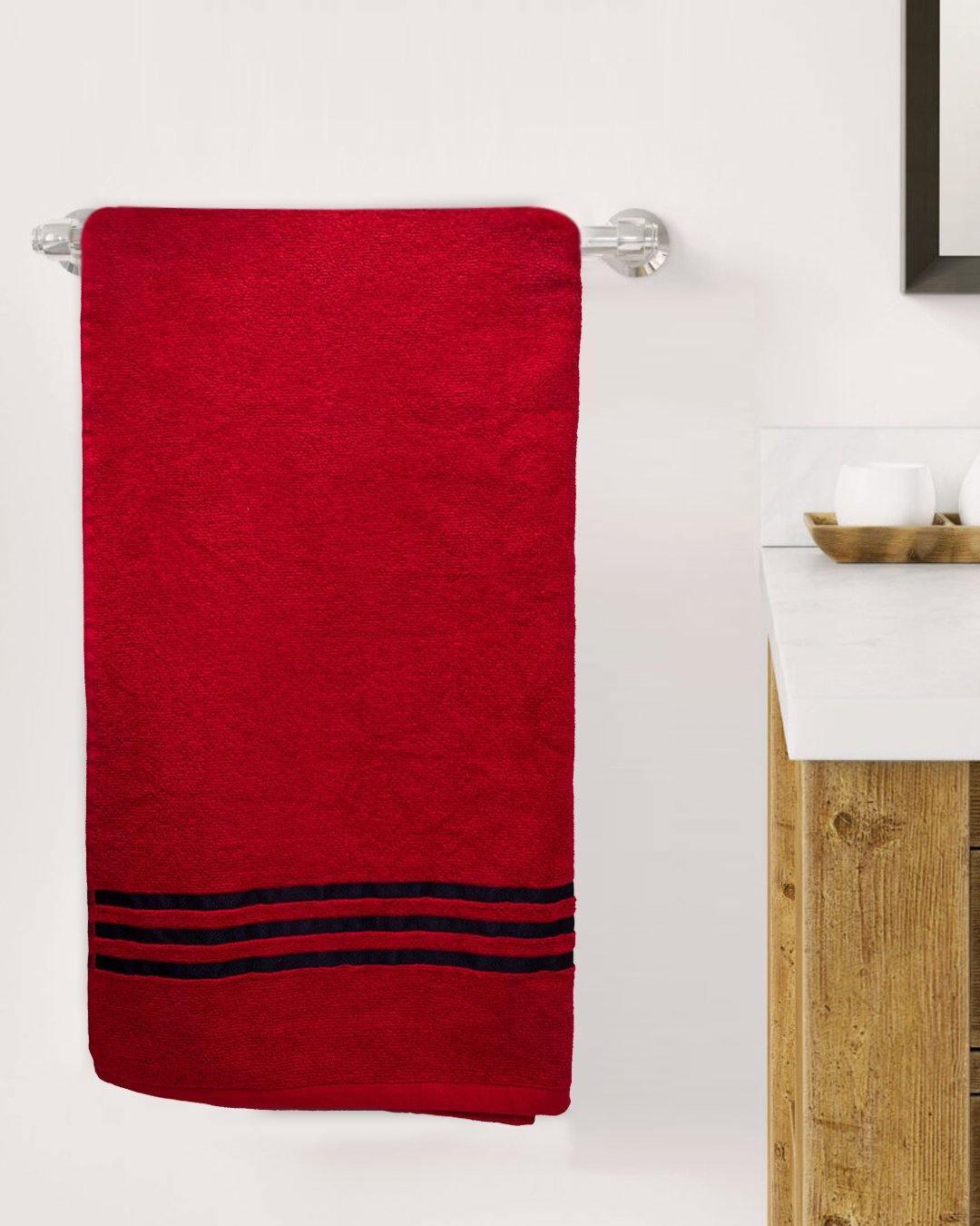 Market99 Zero Twist Bath Towel, Red, Cotton - MARKET 99