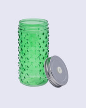 Mason Jar, with a Lid & Straw, Mason Tumbler, Glass, Green, 400 mL - MARKET 99