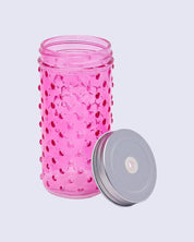 Mason Jar, with a Lid & Straw, Mason Tumbler, Glass, Pink, 400 mL - MARKET 99