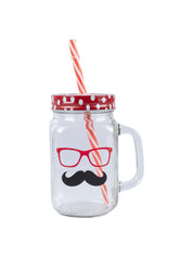 Mason Mug With Straw Set Of 2 (Each 450 Ml) - MARKET 99