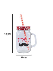 Mason Mug With Straw Set Of 2 (Each 450 Ml) - MARKET 99