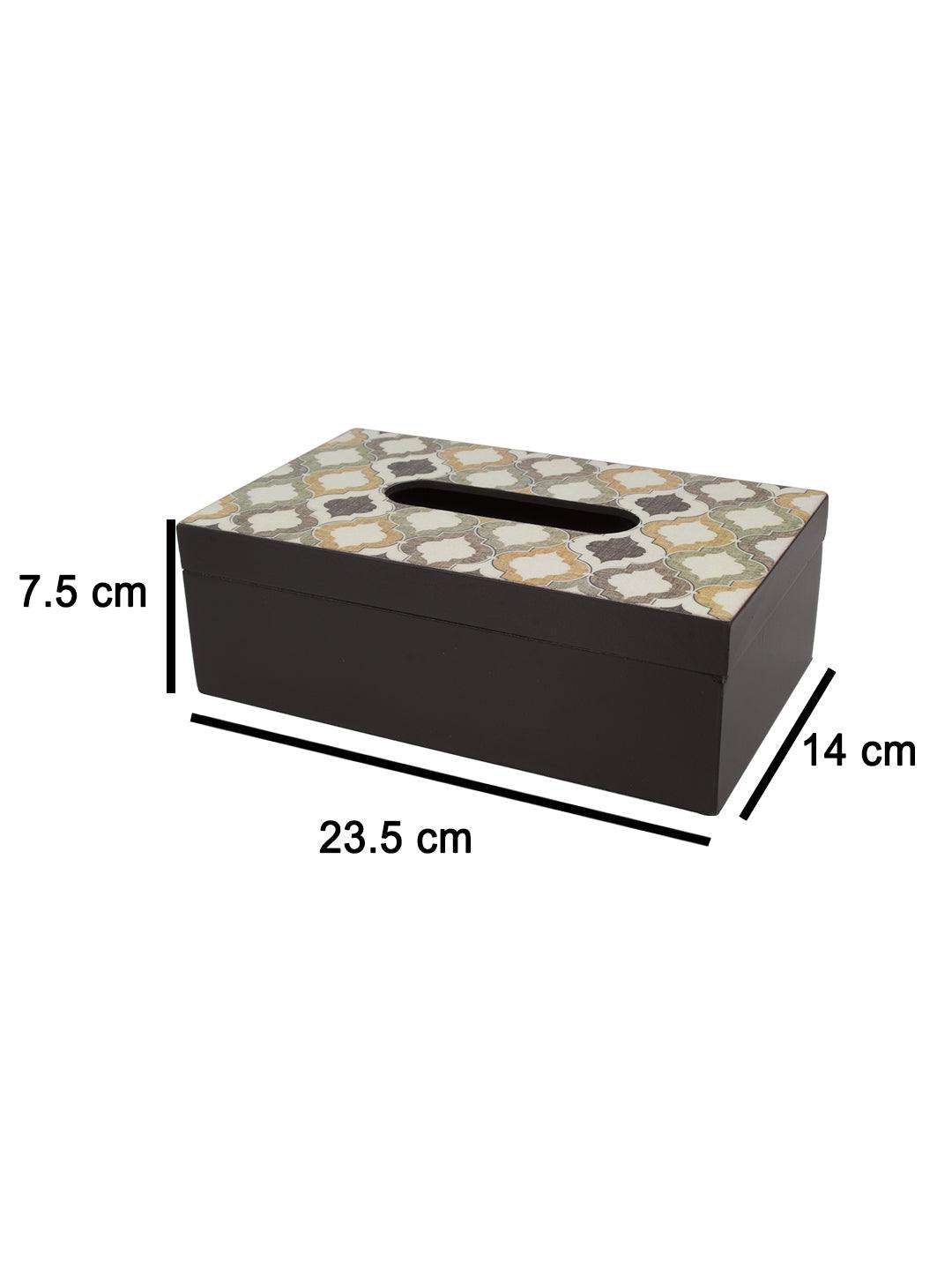 Mdf Brown Rectangular Tissue Box - MARKET 99