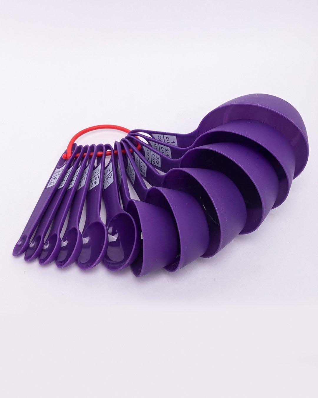 Measuring Spoon, for Cooking & Baking, Purple, Plastic, Set of 12 - MARKET 99