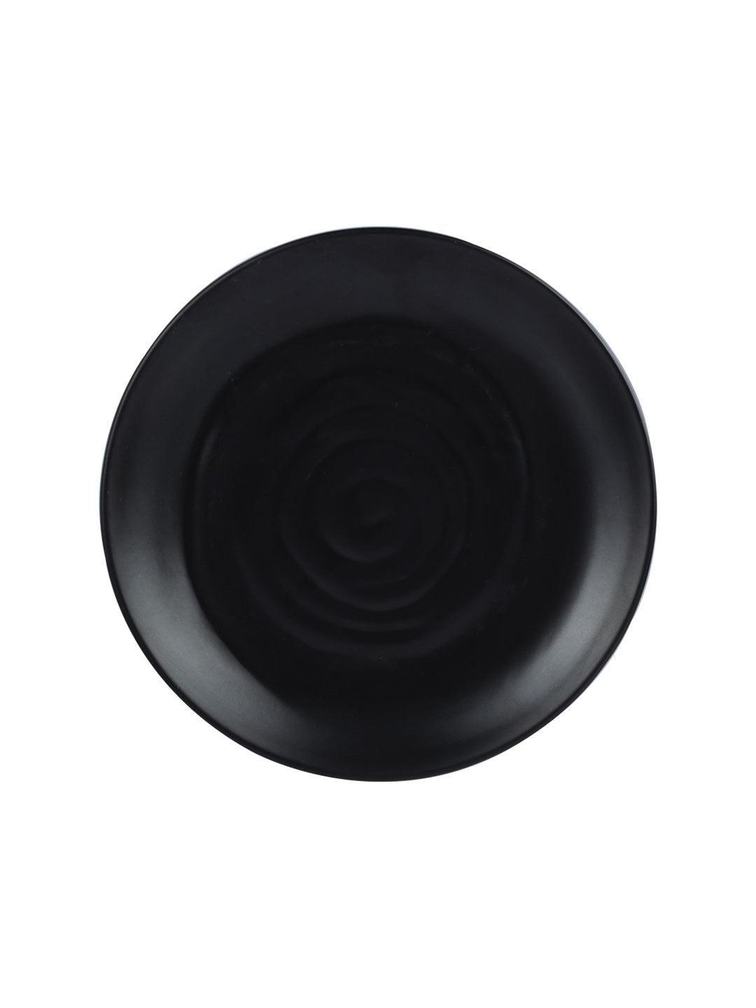 Melamine Black Round Quarter Plate (Set of 6) - MARKET 99