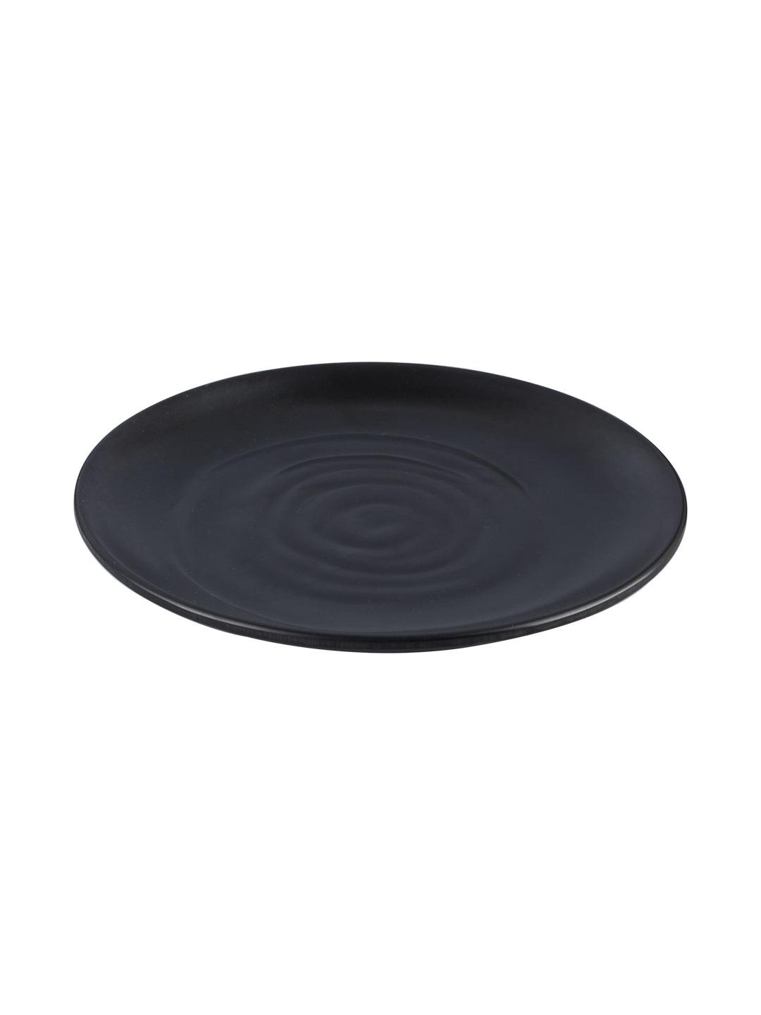 Melamine Black Round Quarter Plate (Set of 6) - MARKET 99