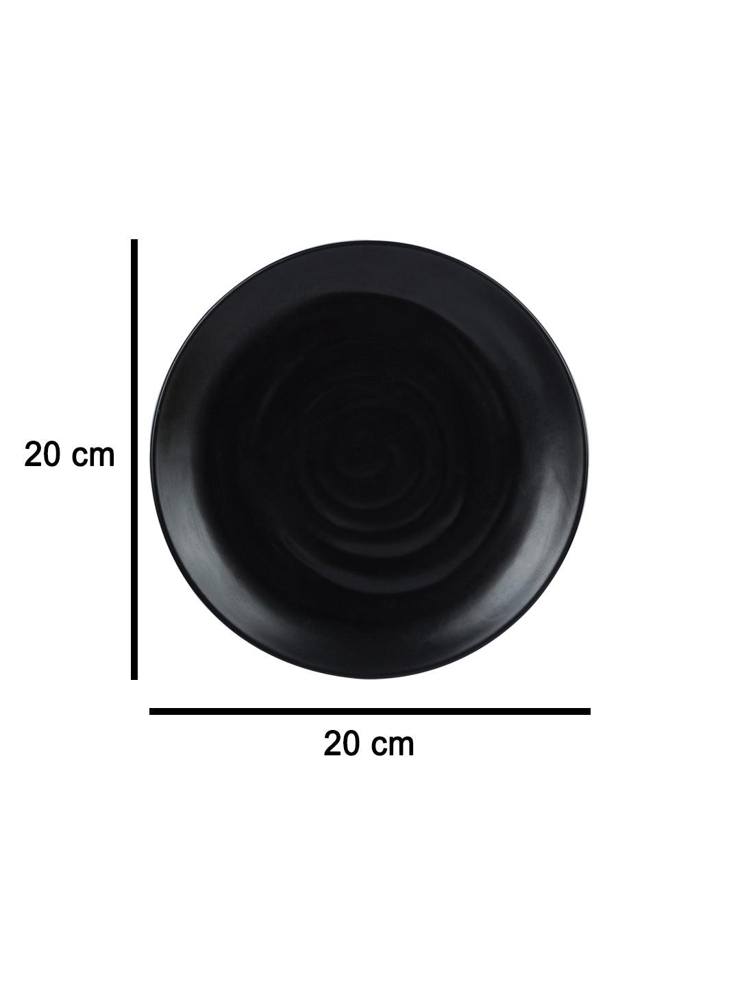 Melamine Black Round Quarter Plate (Set of 6) - MARKET 99