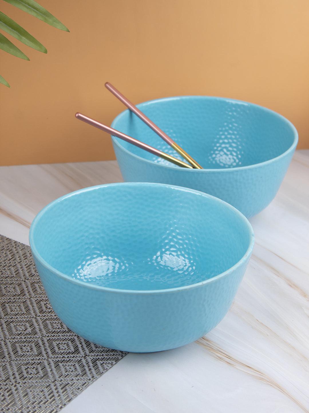 Melamine Turquoise Round Serving Bowl (Set of 2) - MARKET 99