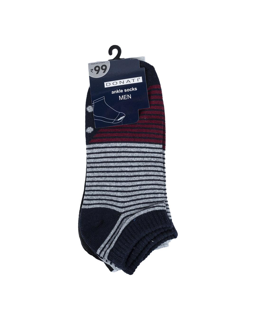 Men Terry Ankle Socks -Pack Of 3 Pair - MARKET 99