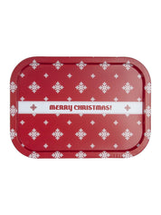 Merry Christmas & Snowflake Print - Serving Christmas Metal Tray - MARKET 99