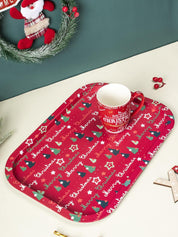 Merry Christmas Text Print - Metal Tray for Christmas - MARKET 99