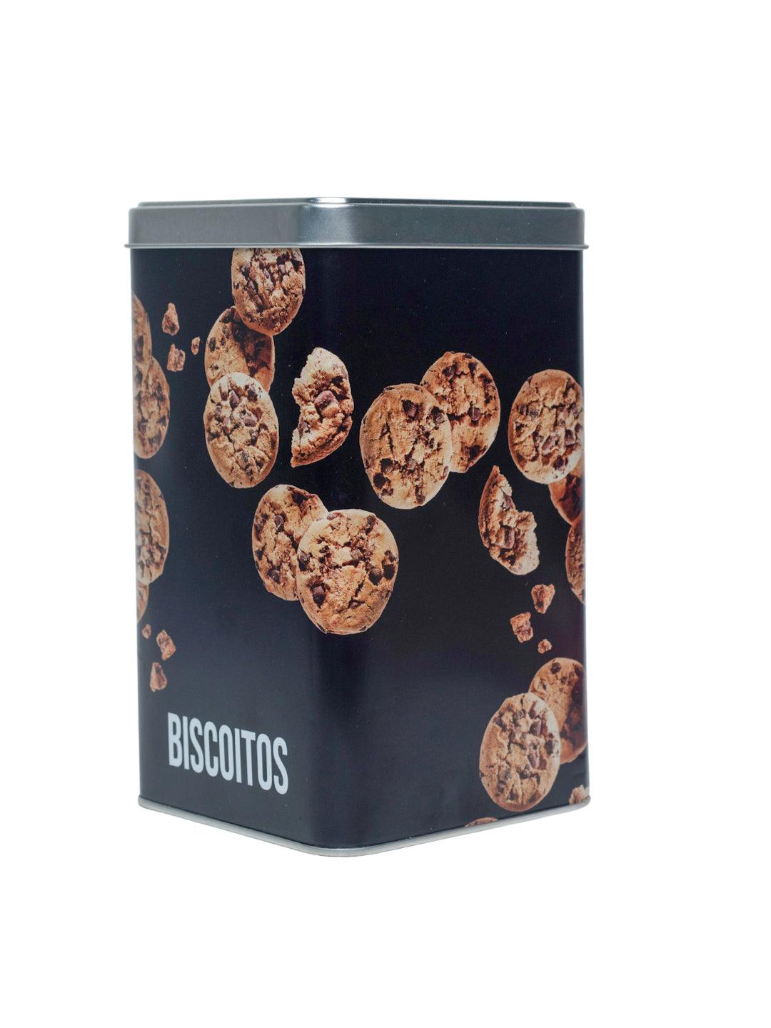 Metal Biscuites Jar - Black, 2050Ml - MARKET 99