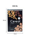 Metal Cereal Jar - Black, 3000Ml - MARKET 99