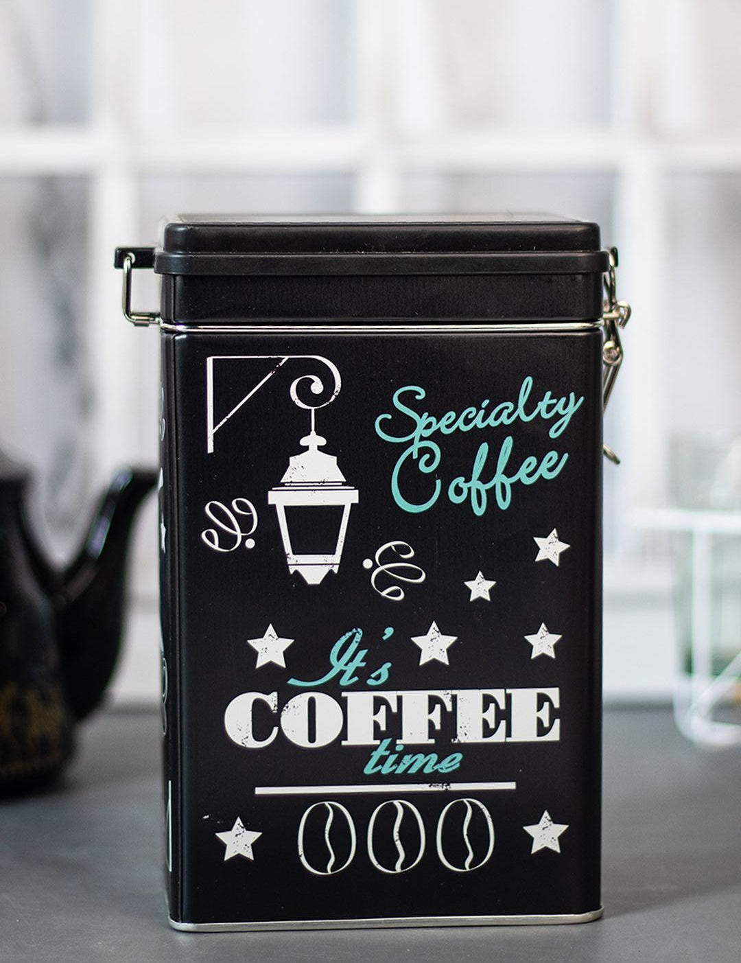 Metal Coffee Jar - Black, 1700Ml - MARKET 99