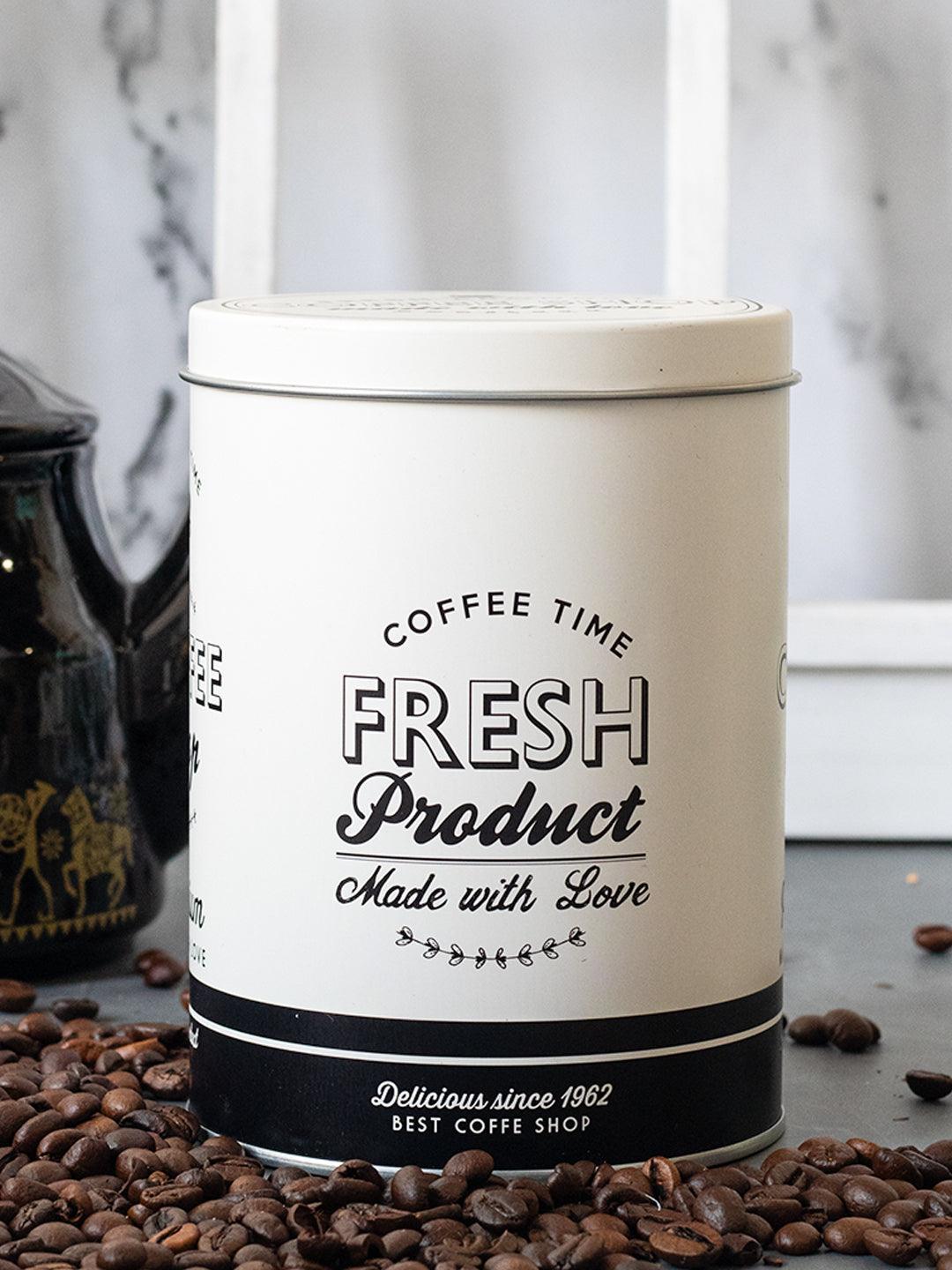 Metal Coffee Jar - Off White, 1000Ml - MARKET 99